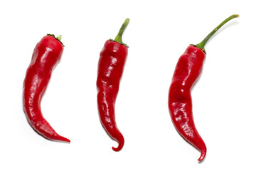 Fresh juicy peppers isolated on a white background