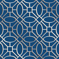 Background pattern Art Deco Inspired Classic Blue and Silver