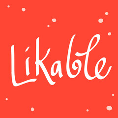 Likable. Vector design illustration. Video logo sticker. Banner background.