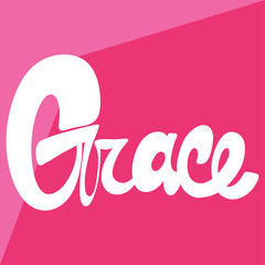 Grace. Sticker quote for decoration design. Graphic element vector background illustration text. Quote box icon. Fashion print.