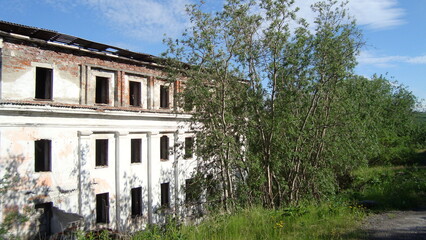 Abandoned former places of residence village in the North of Russia the time of year is summer.