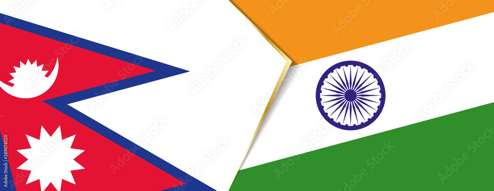 Wall mural nepal and india flags, two vector flags.