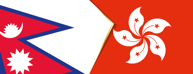 Nepal and Hong Kong flags, two vector flags.