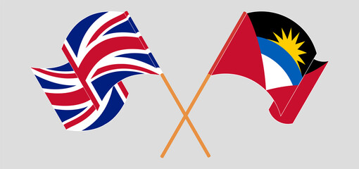 Crossed flags of Antigua and Barbuda and the UK