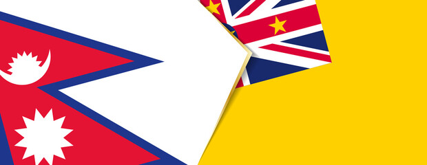 Nepal and Niue flags, two vector flags.