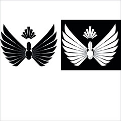 abstract emblem symbol wings black modern