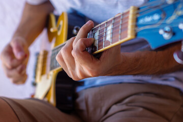 person playing guitar