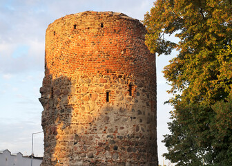 Historic defense tower in Kowalewo Pomorskie. Poland