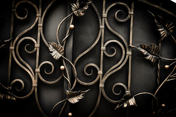 Beautiful modern forged metal fence elements, luxury fence