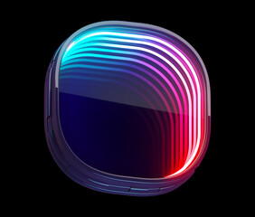 Infinity light neon font. Letter O. 