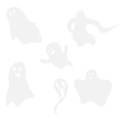 Transparent ghosts for Halloween vector illustration