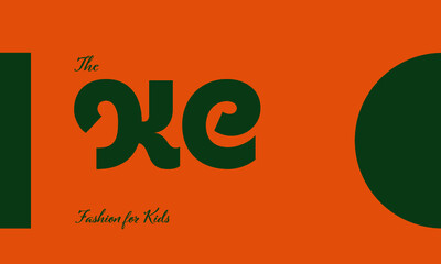 fashion for kids premade logo initials monogram elegant children alphabet