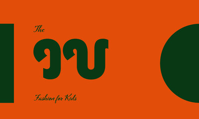 fashion for kids premade logo initials monogram elegant children alphabet