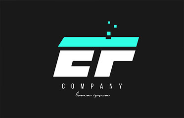 ef e f alphabet letter logo combination in blue and white color. Creative icon design for business and company
