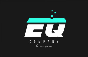 eq e q alphabet letter logo combination in blue and white color. Creative icon design for business and company