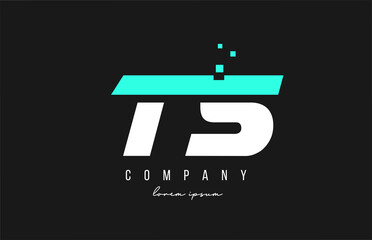 ts t s alphabet letter logo combination in blue and white color. Creative icon design for business and company
