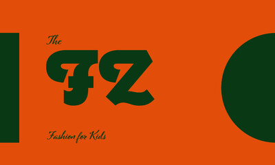 fashion for kids premade logo initials monogram elegant children alphabet