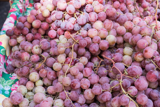 Red Grapes At The Catania Market