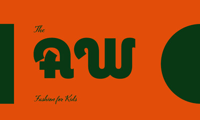 fashion for kids premade logo initials monogram elegant children alphabet