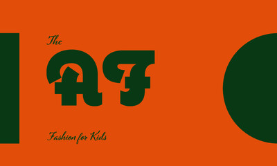 fashion for kids premade logo initials monogram elegant children alphabet