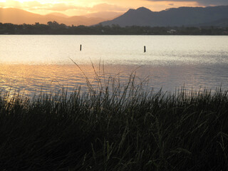 sunrise over the lake
