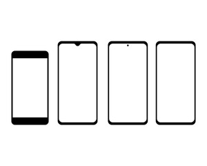 Set of different smartphones, vector illustration