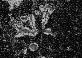  Monochrome abstract background, grunge.Oil paint on plaster.Selective focus.                