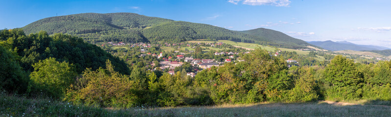 Fototapeta na wymiar Slovakia - The panorama of landscape of Gemer and with the Rakovnica village.
