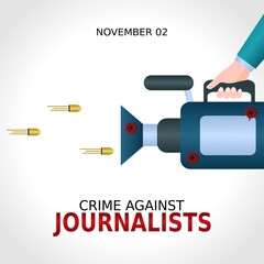 Crime Against Journalism Days Vector Illustration. Suitable for greeting card, poster and banner.