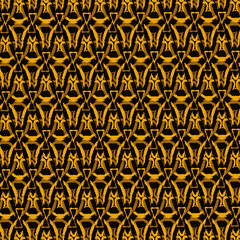 abstract pattern of curved and triangular elements in yellow tones.