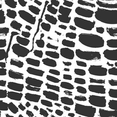 Monochrome Seamless Pattern for fabric design. Water splash paint splatter. Background texture old fabric. Ink paint Line vector.