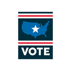 vote word election day with usa map