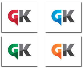 GK Alphabet Beautiful Logo Design Concept