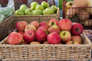 Honey Crisp Apples in a Wicker Basket