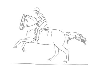 Fototapeta na wymiar Athlete riding the horse during a routine workout