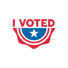 i voted lettering with star in flag