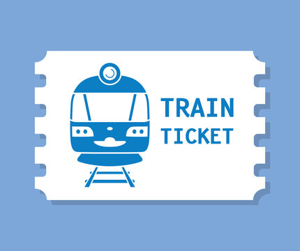 Train ticket flat vector icon
