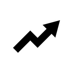 Black arrow up vector icon. Growth concept Isolated on white background