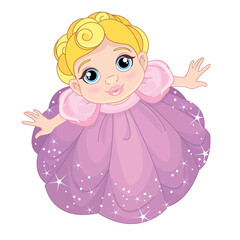 Toddler girl looking up