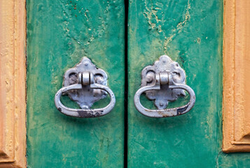Ancient colonial door detail, Diamantina, Minas Gerais, Brazil