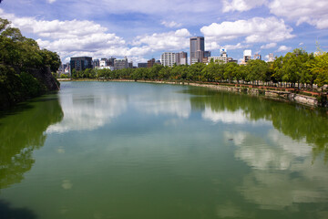 Fototapeta na wymiar View of the City of Osaka and the river
