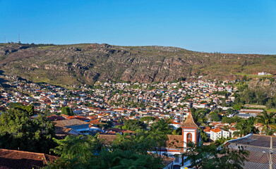 Fototapeta na wymiar Panoramic view of historical city of Diamantina, Minas Gerais, Brazil