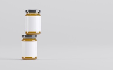 Honey Jars Mockup 3D Illustration