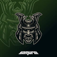 Fototapeta premium japanese samurai soldier on illustration