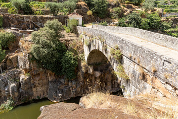 Roman bridge over Varosa river next to Sande village, Municipality of Lamego, district of Viseu,...