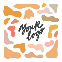 Hand drawn colorful border frame for your concept logo design or social media banner.