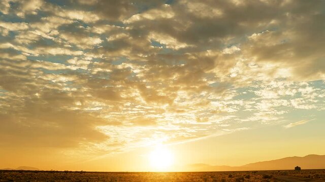 Golden Time lapse in the mojave desert