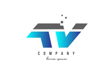 AV A V alphabet letter logo combination in blue and grey color. Creative icon design for company and business