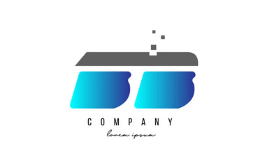 BB B B alphabet letter logo combination in blue and grey color. Creative icon design for company and business