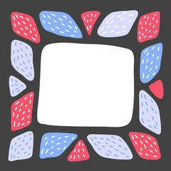 Hand drawn colorful border frame for your concept logo design or social media banner.